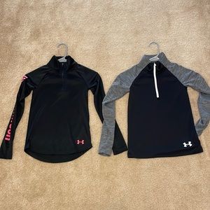 Bundle of 2 girls under Armour 1/4 zip
